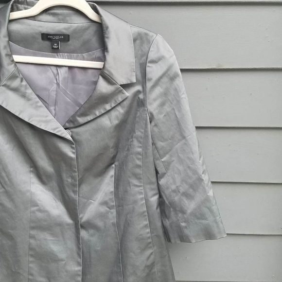 Ann Taylor Shiny Gray Jacket size 10 - Picture 5 of 11